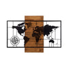 Decorative Wooden Wall Accessory World Map Wıth Compass Black
Walnut 279ENZ1744 5