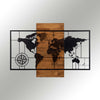 Decorative Wooden Wall Accessory World Map Wıth Compass Black
Walnut 279ENZ1744 6