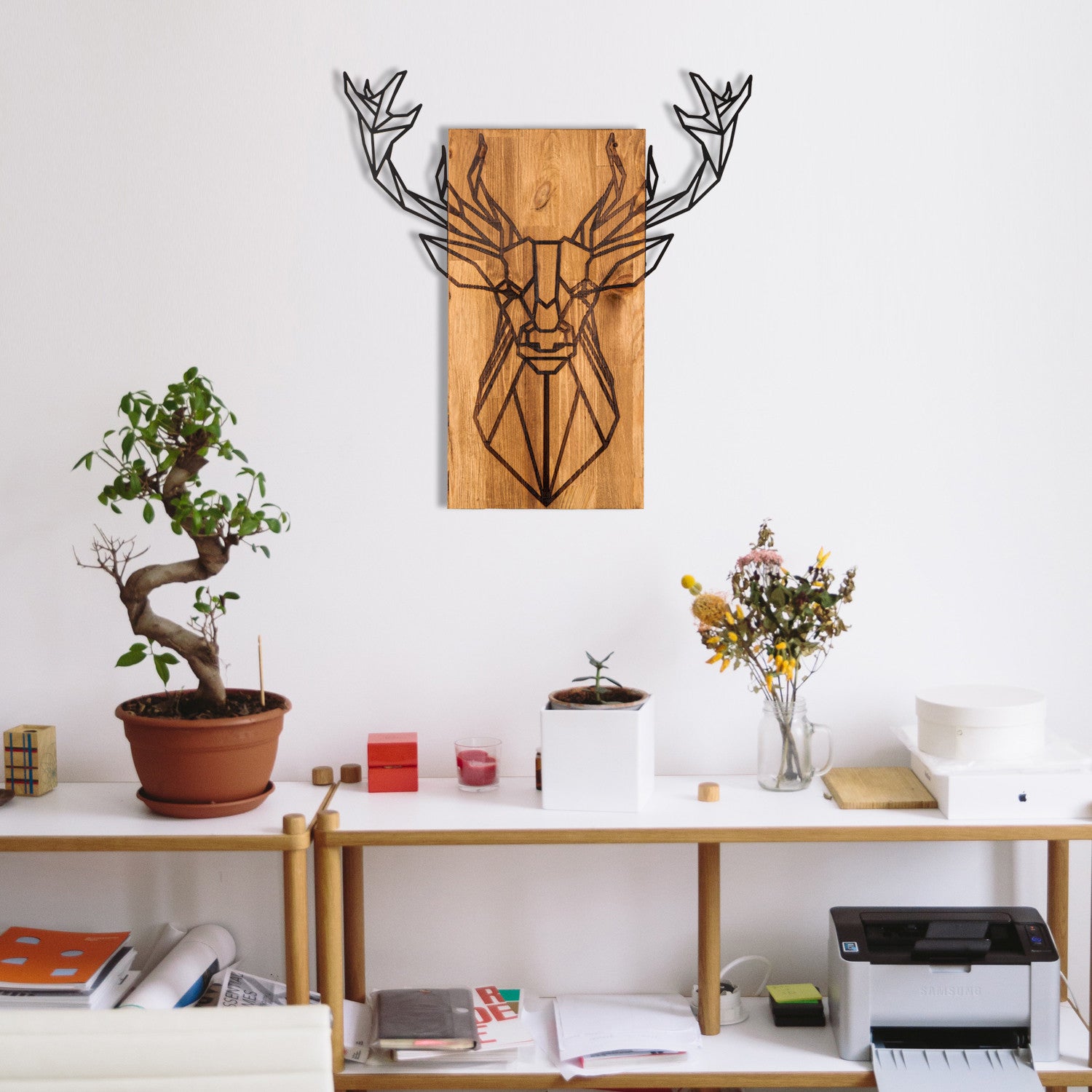 Decorative Wooden Wall Accessory Deer Black
Walnut 279ENZ1806 3