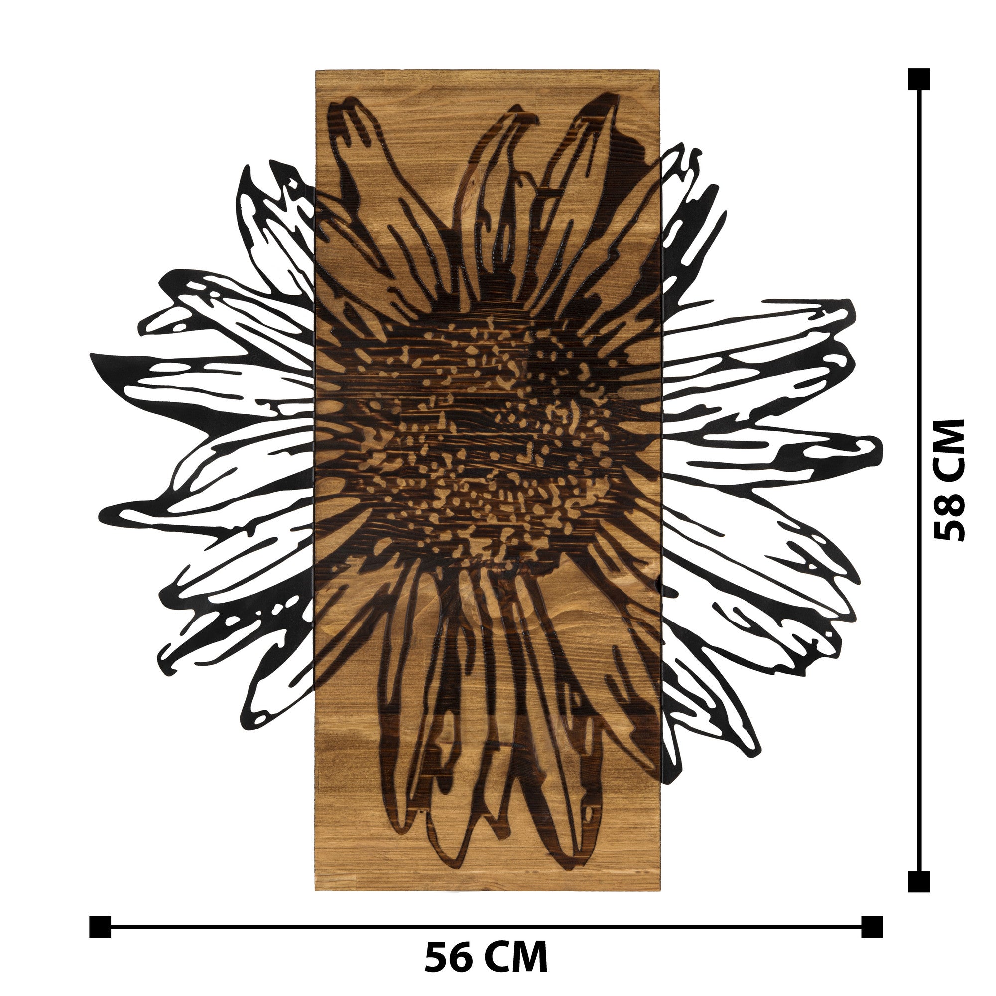 Decorative Wooden Wall Accessory Daisy Black
Walnut 279ENZ1808 7