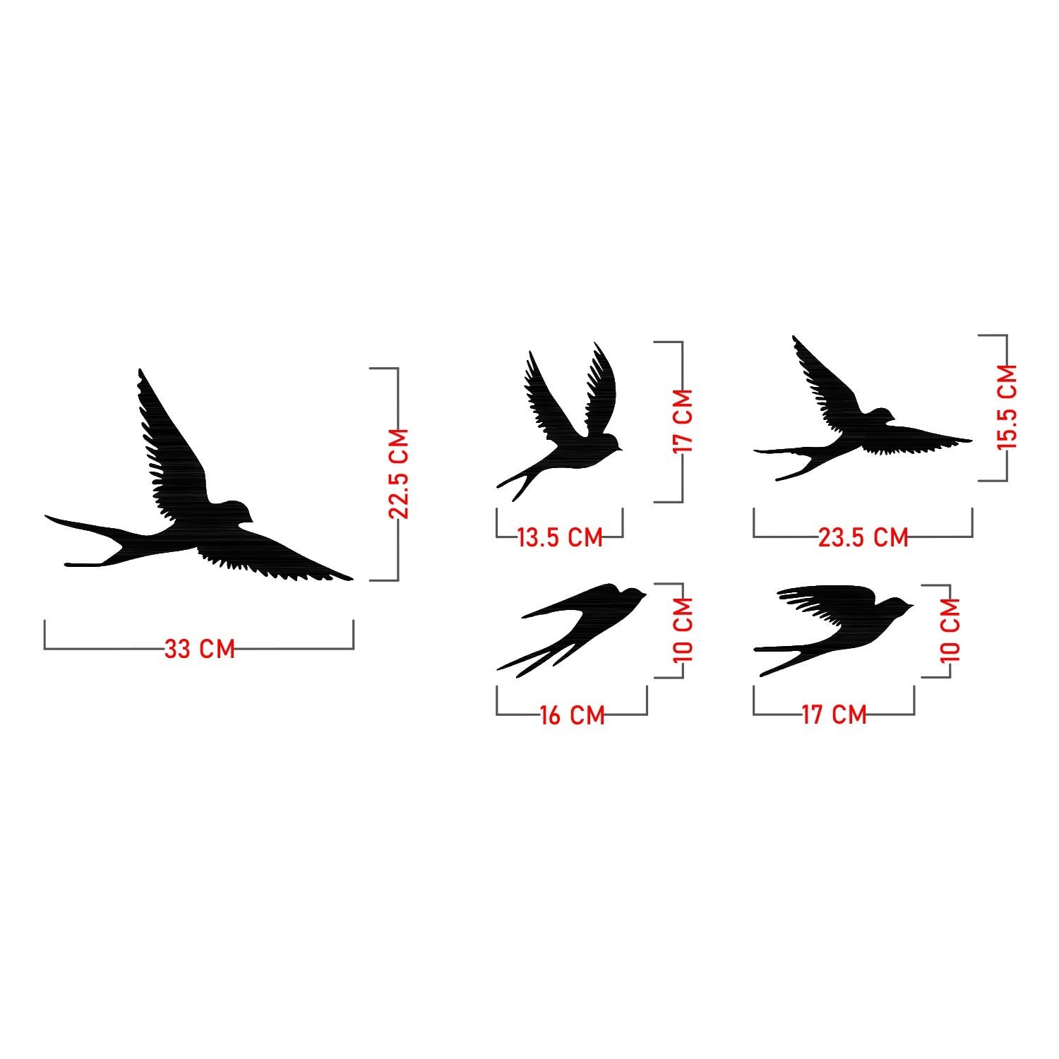 Decorative Metal Wall Accessory Crow Black 279ENZ2593 8