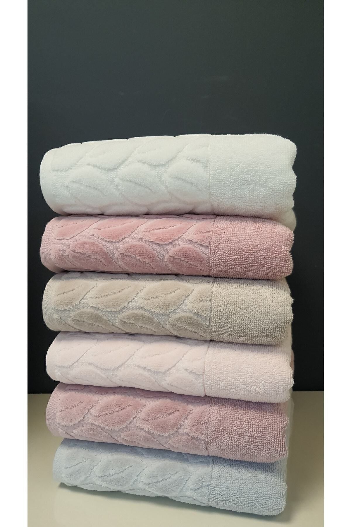 Nurpak Hazal Hand Towel Set 6 Pieces 50x90cm 100% Cotton 1