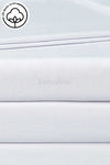 Lotusline Home Double Bed Plain White Luxury Cotton Duvet Cover Set 3