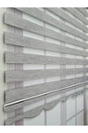 BBB Gray Bamboo Fabric Zebra Roller Blind With Hard Plastic Case 1