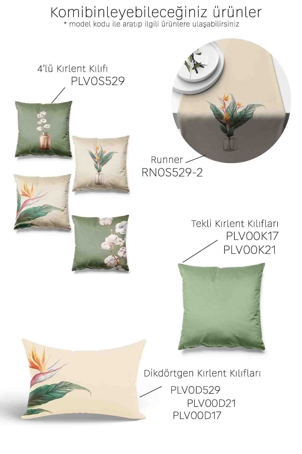 Pilloveland Double-Sided Printed Starliçe Patterned 4-Piece Suede Cushion Cover Set 2