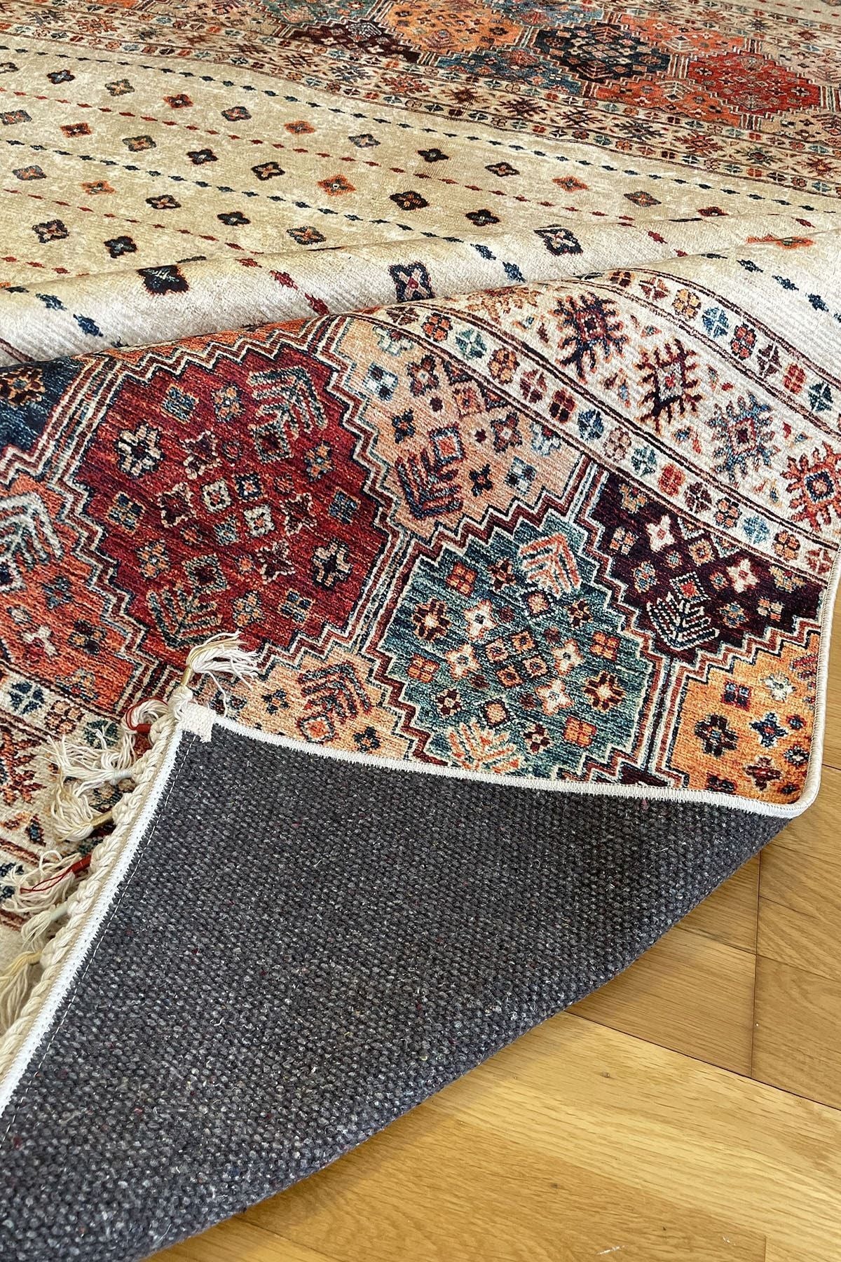 MOTTO HALI Dokuma Taban Yıkanabilir Kaymaz Taban Kilim Salon Halısı Mutfak Halısı Yolluk 4