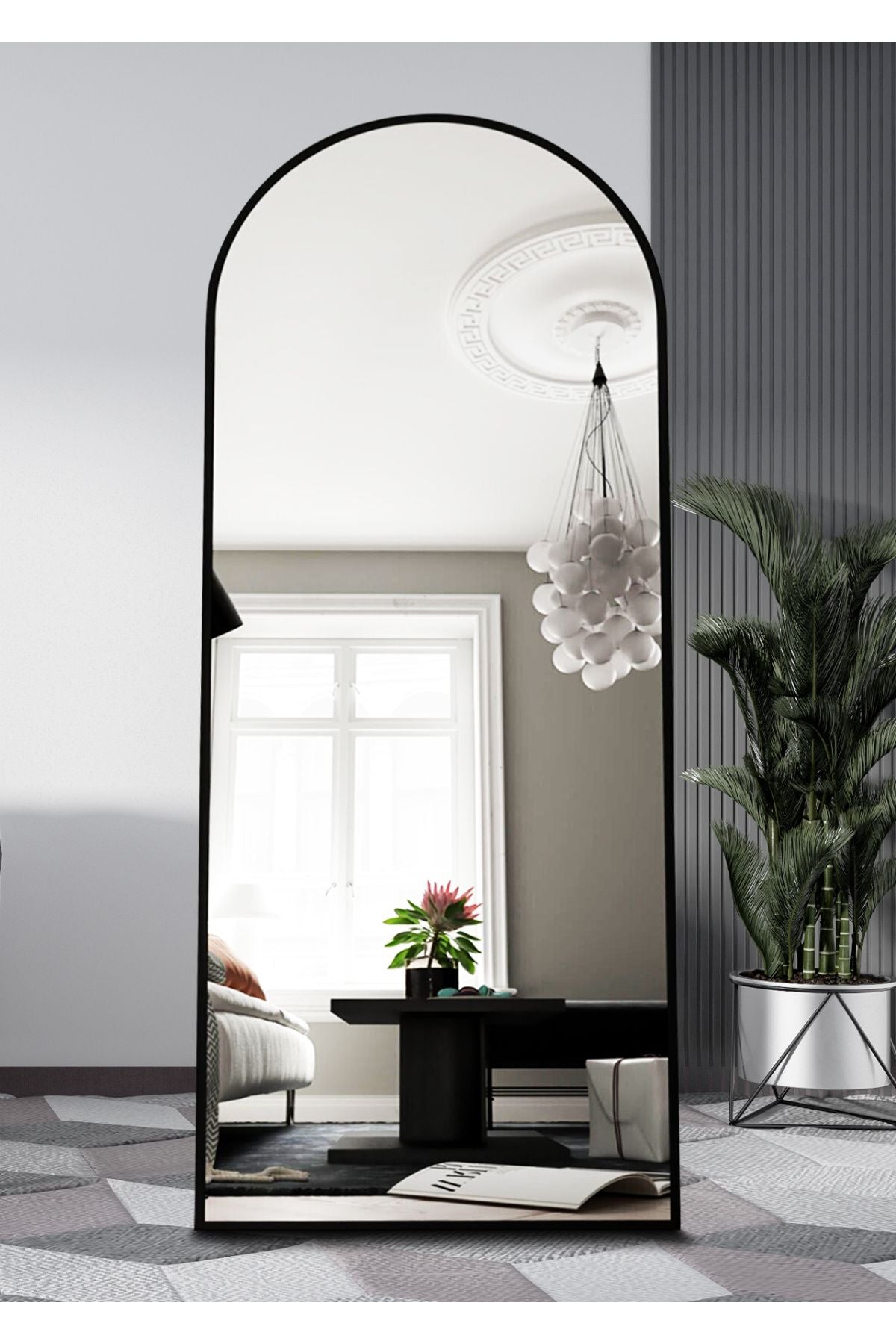 Hediyeler Kapında 180x70 Cm Black Metal Framed Influencer And Standing Full-Length Mirror 2