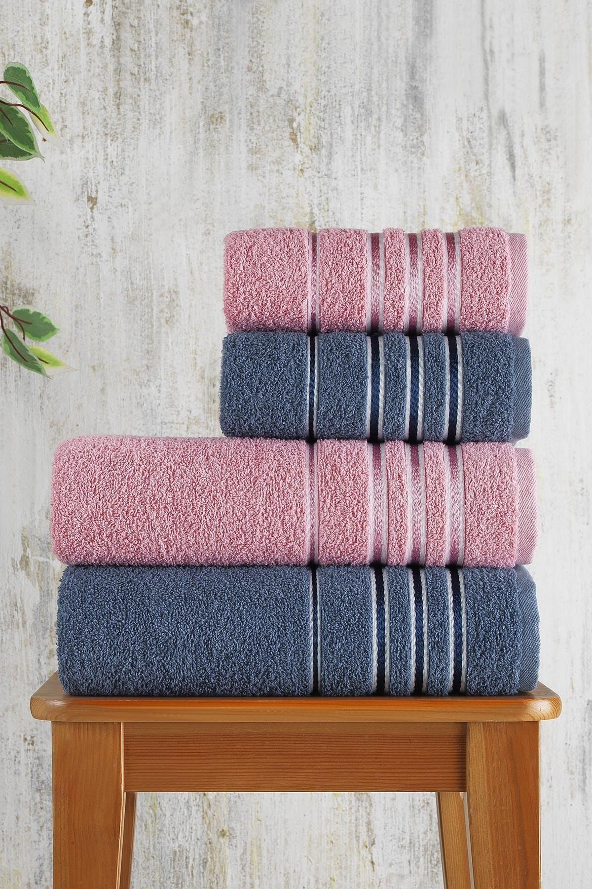 Julie Ella Bathroom Towel Set | 4-Piece Hamam Set 1