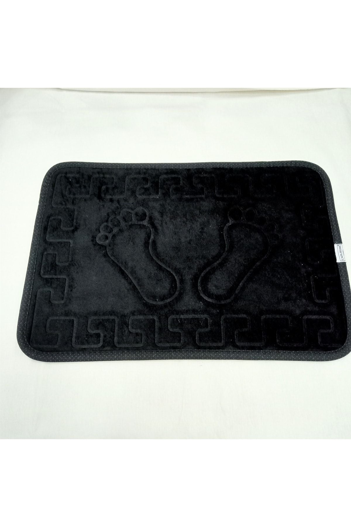 AYHOME Black Non-Slip Bottom Bathroom Mat with Footprint Design 2