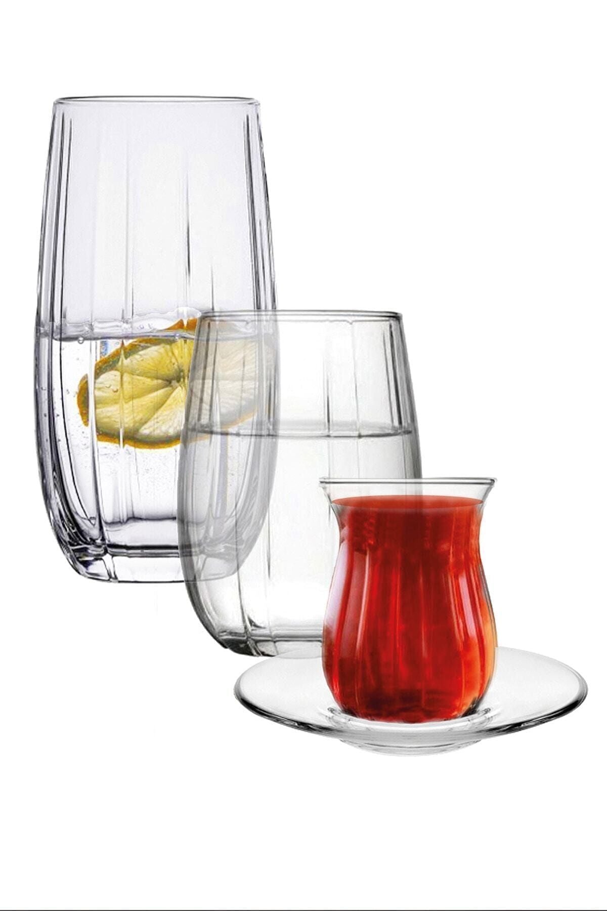 Paşabahçe Linka Water Beverage Tea Set (24 Pieces) P420405 & P420415 2