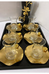 Elzemm Store 6-Piece Gold-Plated Wavy Tea Saucer Lux Presentation 1