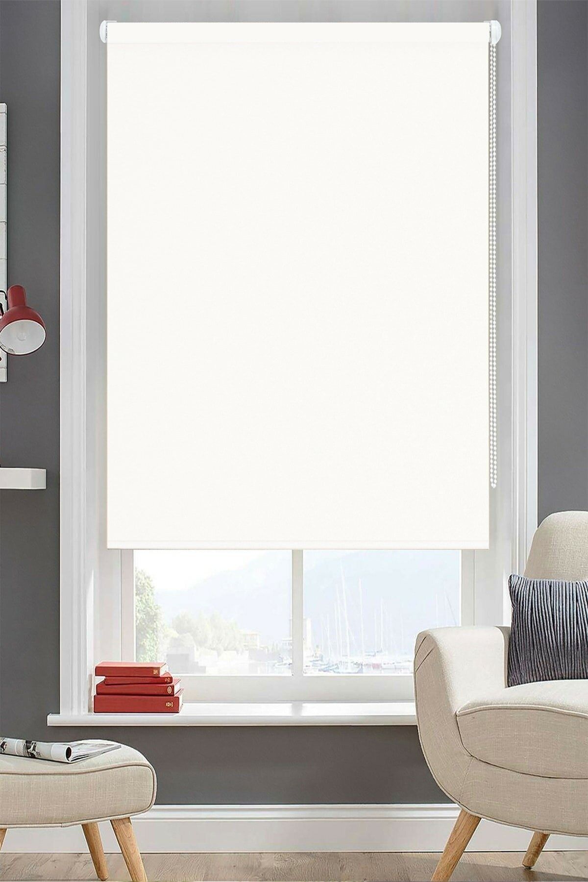 Brillant Thick Fabric Roller Blind (LINEN) White (ALUMINUM CASING PIPE) 1