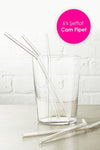 ARVALE Transparent Set of 6 Glass Curved Straws 2