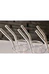 ARVALE Transparent Set of 6 Glass Curved Straws 4