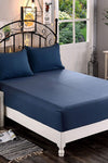 LADYNIL 100x200 Single Fitted Jersey Sheet 100% Cotton Navy Blue 1