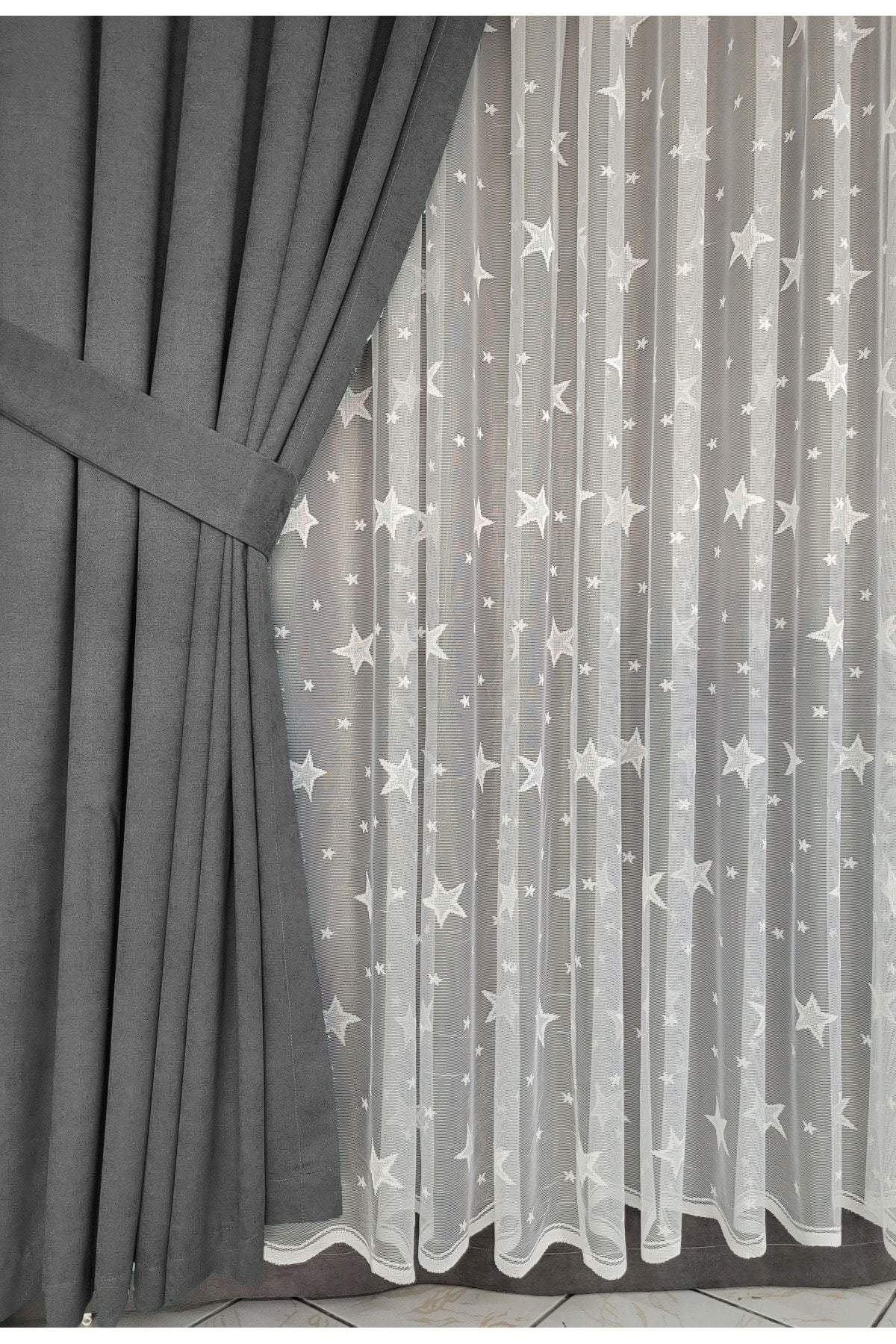 Yuka Diamond Double Wing Gray Velvet Textured Tightly Pleated Plain Ada Curtain Simple 80 X 270 3