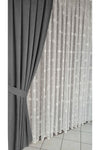 Yuka Diamond Double Wing Gray Velvet Textured Tightly Pleated Plain Ada Curtain Simple 80 X 270 5