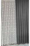 Yuka Diamond Double Wing Gray Velvet Textured Tightly Pleated Plain Ada Curtain Simple 80 X 270 6