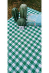 Sofrabezidiyari Piti Checkered Green Tablecloth, Table Cover, Picnic Cloth Cotton 1