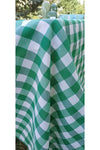 Sofrabezidiyari Piti Checkered Green Tablecloth, Table Cover, Picnic Cloth Cotton 3