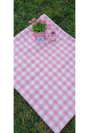 Sofrabezidiyari Piti Checkered Pink Tablecloth, Table Cover, Picnic Blanket Cotton 2