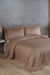 BIRHOME Estila Jacquard Chenille Double Bedspread (Dark Brown) 1