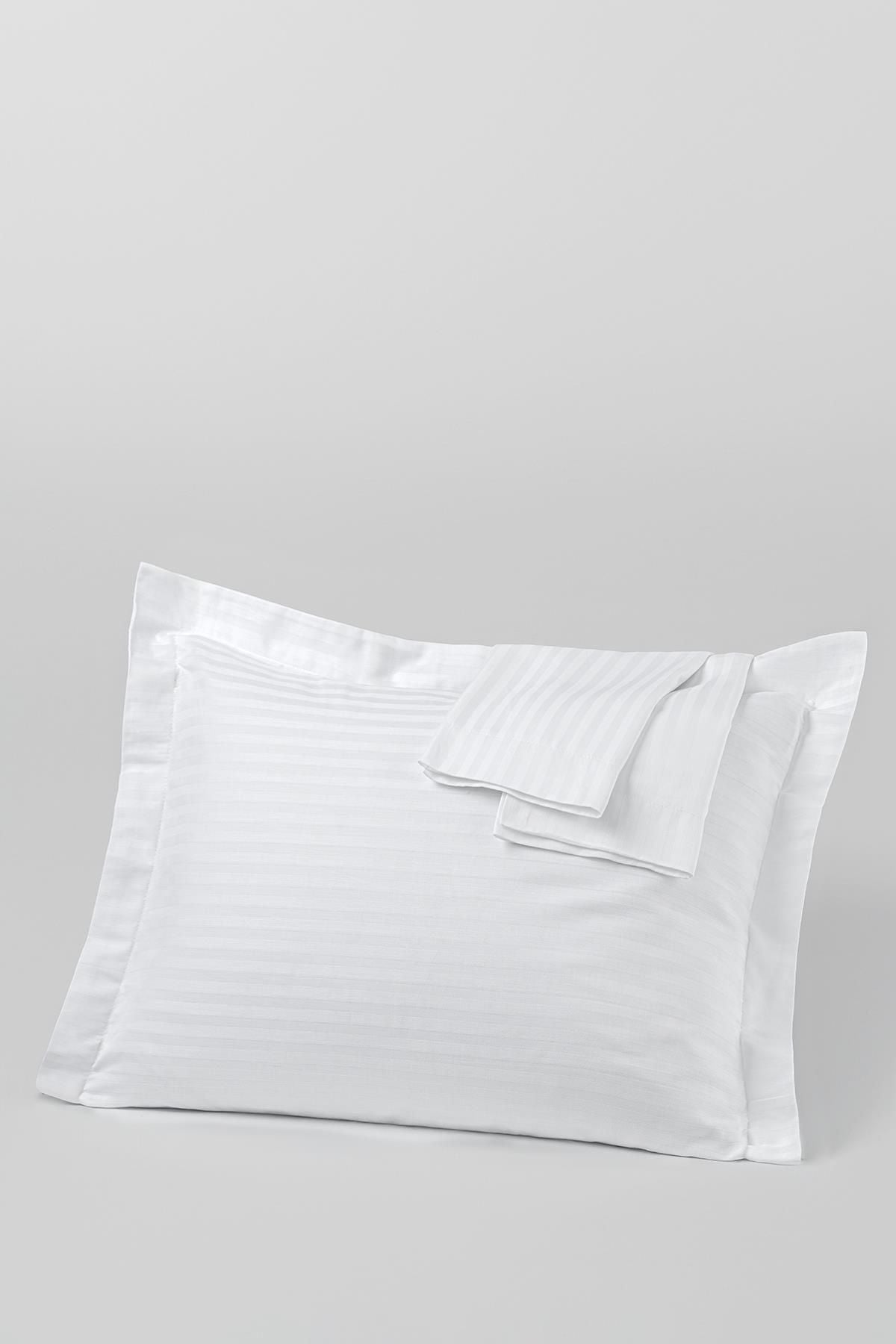 Varol 2 Pieces Zeus Series Cotton Satin Frilled Hotel Pillowcase 1