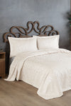 BIRHOME Sierra Jacquard Chenille Double Bedspread (Cream) 1