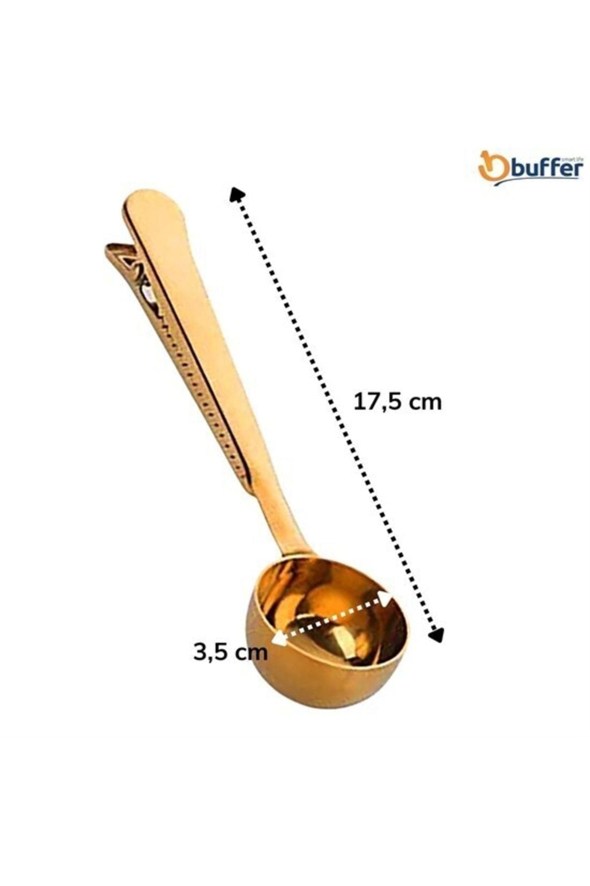 Buffer ® Mandalli Kahve Ölçü Kaşığı Gold Çok Fonksiyonlu Paslanmaz Çelik Kaşık 6