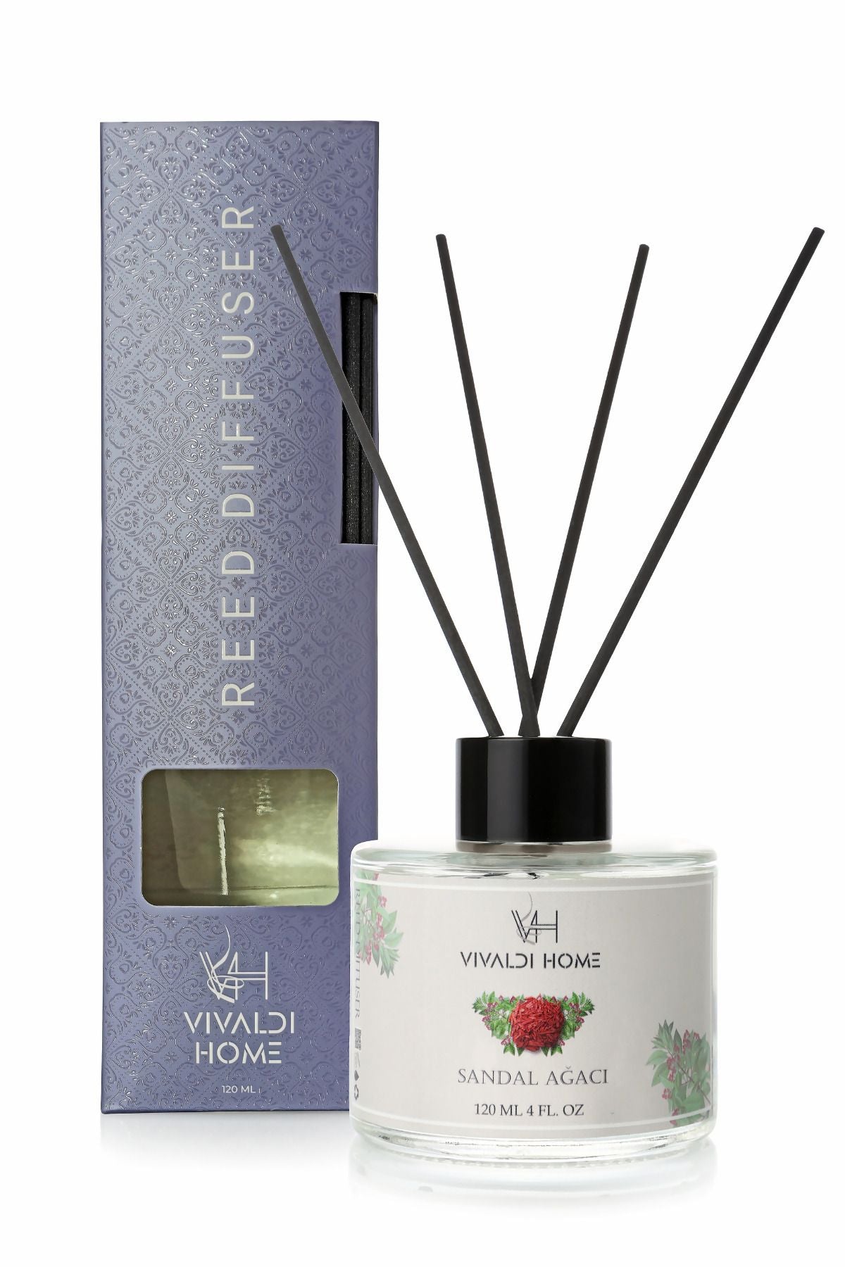 Vivaldi Home Sandalwood Reed Diffuser Essential Oil 120ml 2