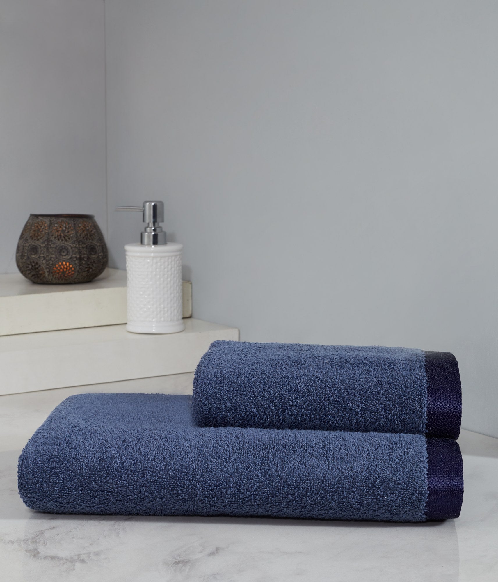 Towel Set (2 Pieces) Colorful Vivid - Navy Blue Navy Blue 290CFB1104 1