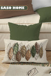 SasoHome Colorful Leaf Patterned 2-Piece Rectangular Pillowcase Set (33x50) 1