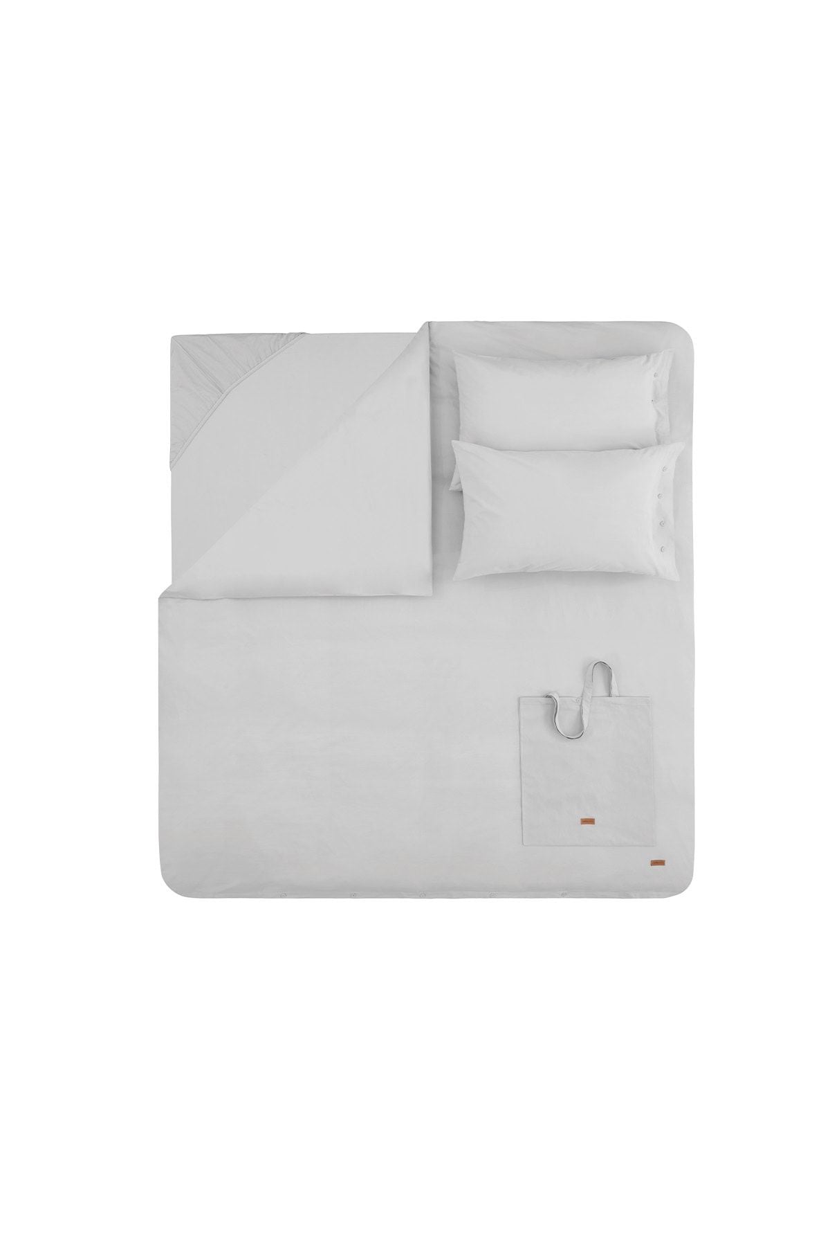 Yataş Plain Double Ranforce Washed Duvet Cover Set - Gray 3