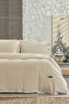 Yataş Plain Double Size Washed Duvet Cover Set - Beige 1