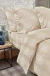 Yataş Plain Double Size Washed Duvet Cover Set - Beige 2