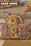 SasoHome Cream Background Ethnic Indian Embroidered Elephant Pattern Cushion Cover (Ultra Quality Velvet Fabric) 2