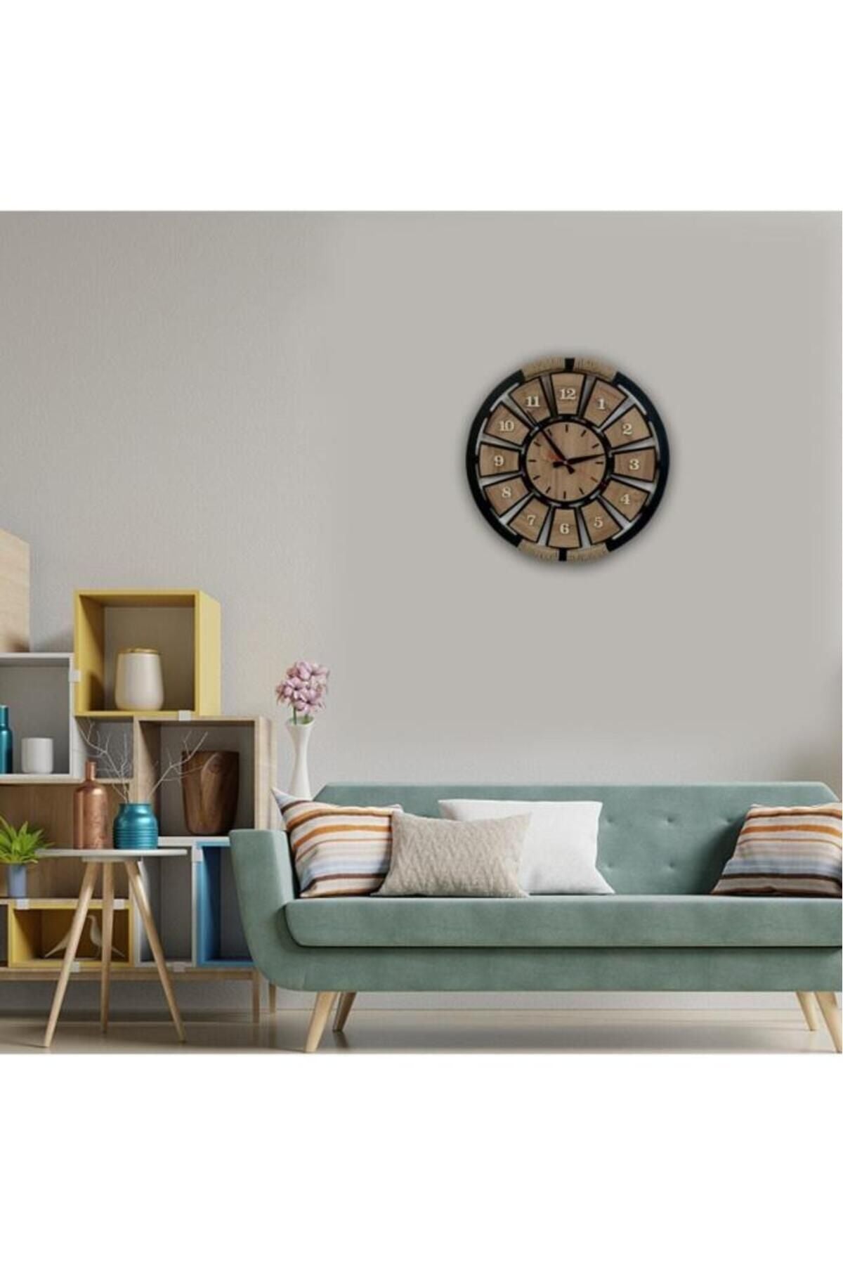 Hediyekolisi Wooden Rope Decorative Wall Clock 4