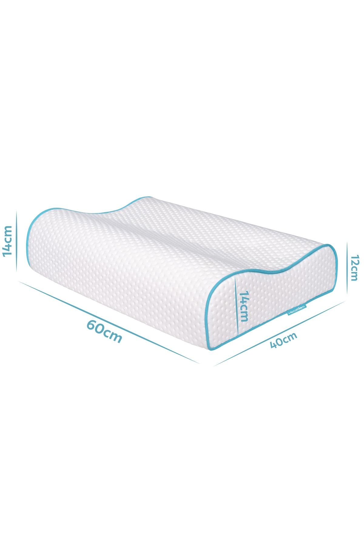 Viscofoam High Neck Support Orthopedic Pillow Dual Neck Support Visco Pillow - 60x40x14-12cm 2