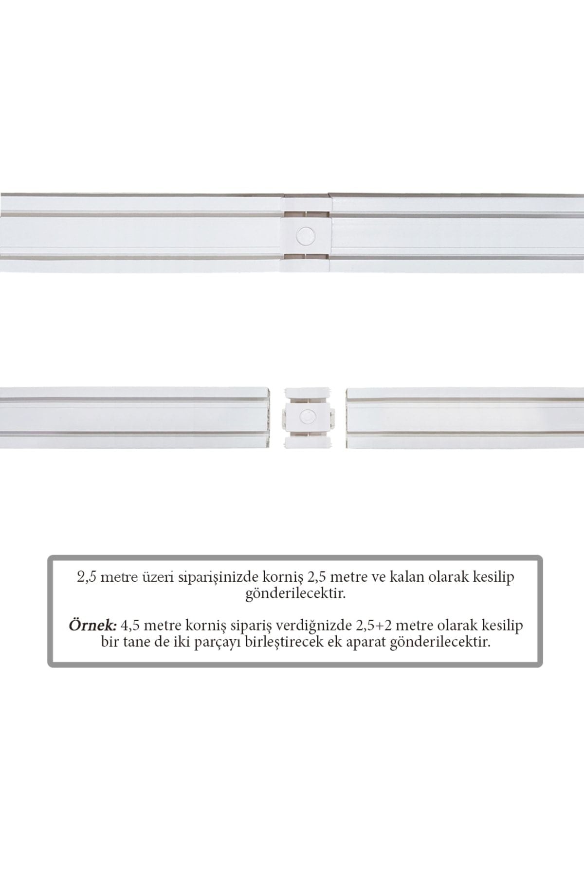 OKCUKARDESLERYAPIMARKET Curtain Rail Cornice 2-Rail 2-Piece 2 Meters 2