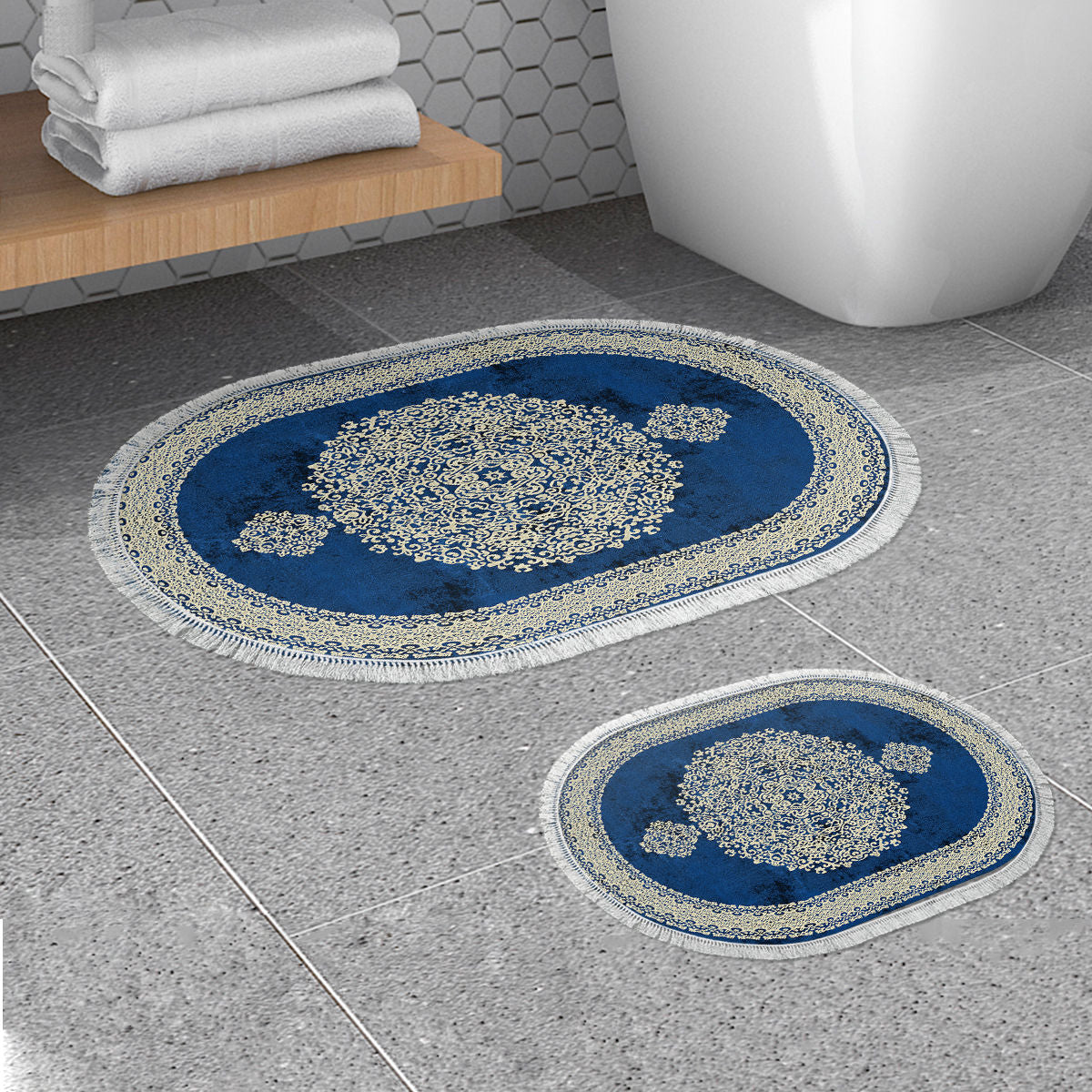 Bathmat Set (2 Pieces) 410602 - O - Blue Blue 299ANR1661 1