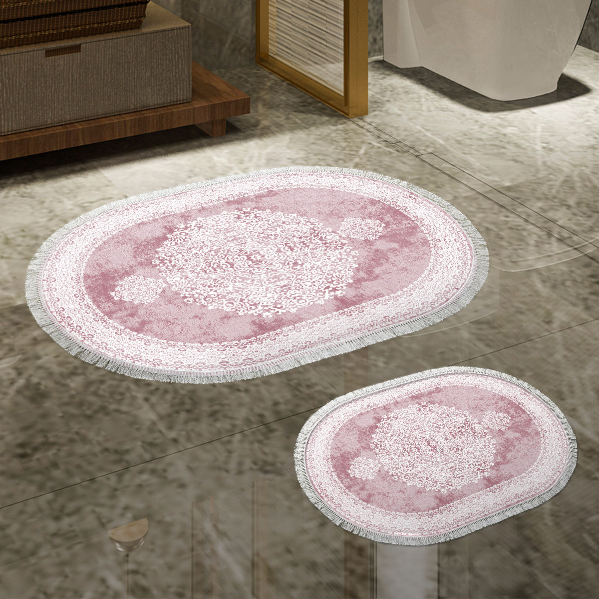 Bathmat Set (2 Pieces) 410602 - O V2 - Powder Powder 299ANR1662 1