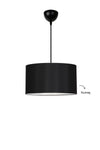 HOMING Metal Body Double Table Lamp And Pendant Chandelier Set Black Fabric Bedroom Set 3