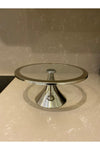 Liya Silver Cake Stand Round And Rectangle Pastry Set 3