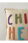 Galia Tasarım Chill Here Colorful Motto Washed Linen Punch Cushion Cover 45*45 Cm 2