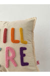 Galia Tasarım Chill Here Colorful Motto Washed Linen Punch Cushion Cover 45*45 Cm 3