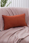 ÖzenEv Decorative Plain Brick Red Cushion Cover 2