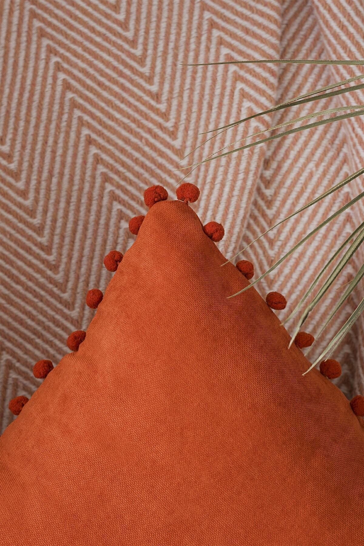 ÖzenEv Decorative Plain Brick Red Cushion Cover 3