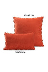 ÖzenEv Decorative Plain Brick Red Cushion Cover 7