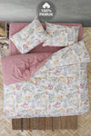 Casa Carina Ranforce Double Bed Fitted Sheet Duvet Cover Set Antique Rose Dried Color 1