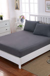 LADYNIL 180x200 Double Size Elastic Jersey Bed Sheet 100% Cotton Anthracite 1